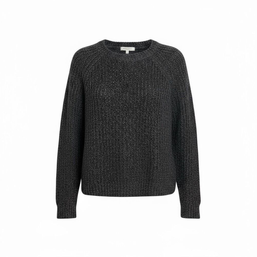 Andrea Jovine Wool Blend Knit Crew Neck Pullover Sweater Heather Gray Size Large